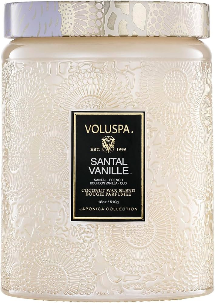 Voluspa Santal Vanille Candle, 18 oz, Coconut Wax Blend, Scented Candles for Home, 100 Hour Burn ... | Amazon (US)
