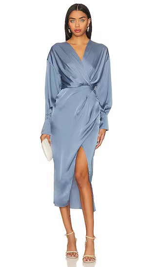 Sadyra Dress in Slate Blue | Long Sleeve Fall Dress With Sleeves Long Sleeve Midi Dress | Revolve Clothing (Global)