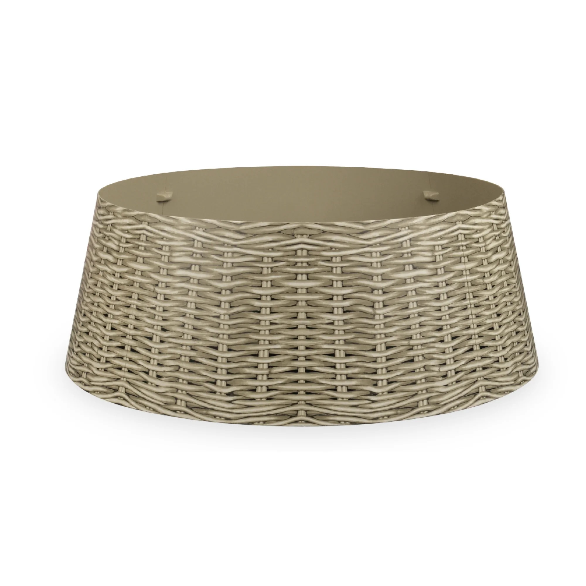 Tree Nest Christmas Woven Rattan Decal Tree Collar, Large, Gray | Walmart (US)