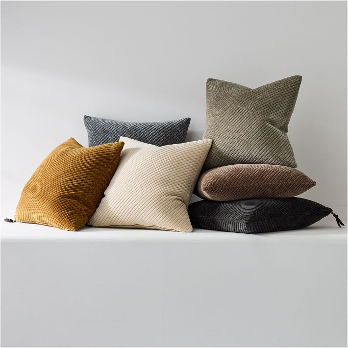 Corded Bias Velvet Pillow Cover | West Elm (US)