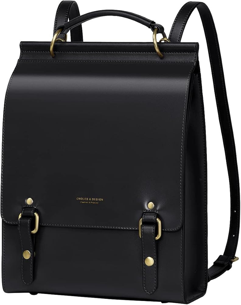 Cnoles Leather Backpack Purse For Women Fashion Ladies Vintage Bag Casual School College Travel B... | Amazon (US)