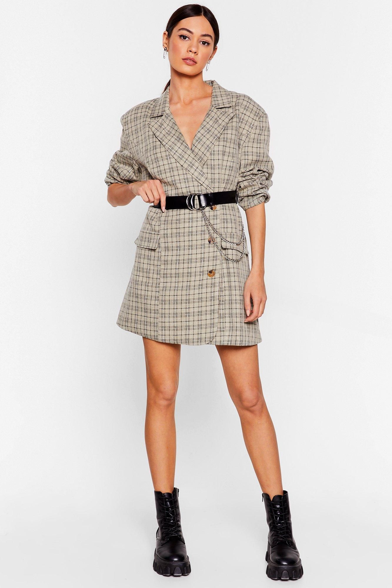 I'll Get the Check Oversized Blazer Dress | NastyGal (US & CA)