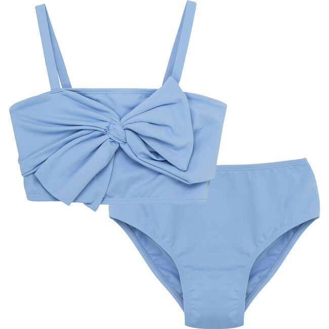 Bow Front Two-Piece Swimsuit, Blue | Maisonette