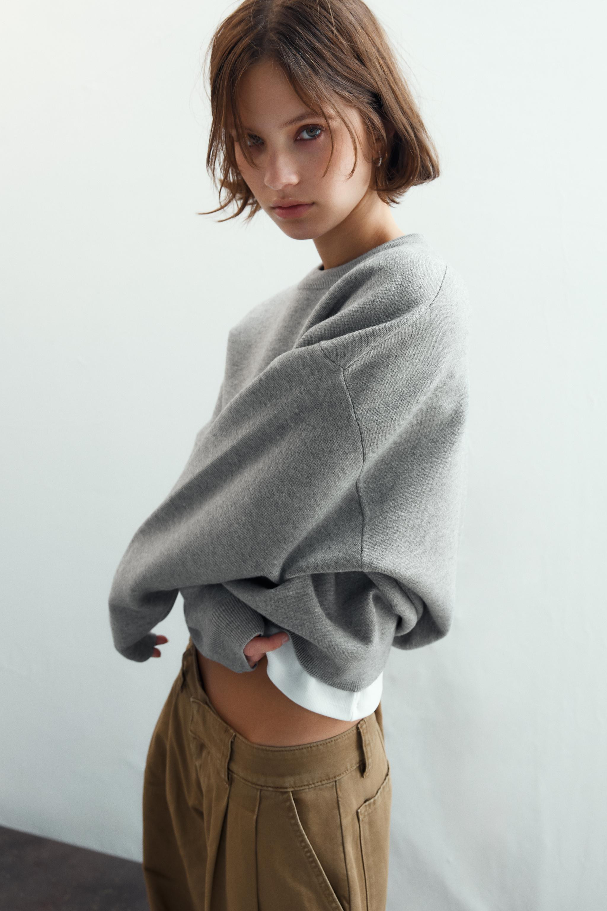 RIB KNIT SWEATSHIRT | Zara UK