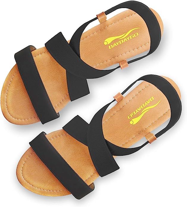 DAYDAYGO Women's Elastic Flat Sandals | Amazon (US)