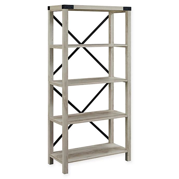 Forest Gate Englewood Farmhouse 64-Inch Bookcase in White Oak | Bed Bath & Beyond