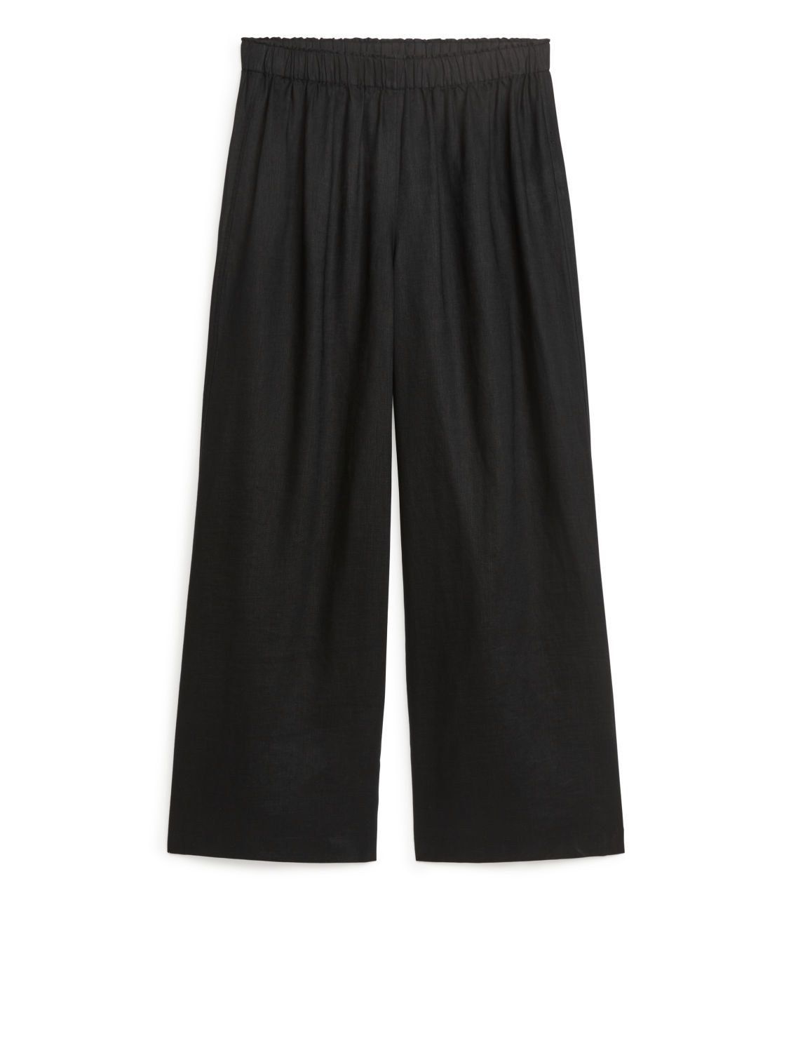 Wide Linen Trousers - Black | ARKET (US&UK)