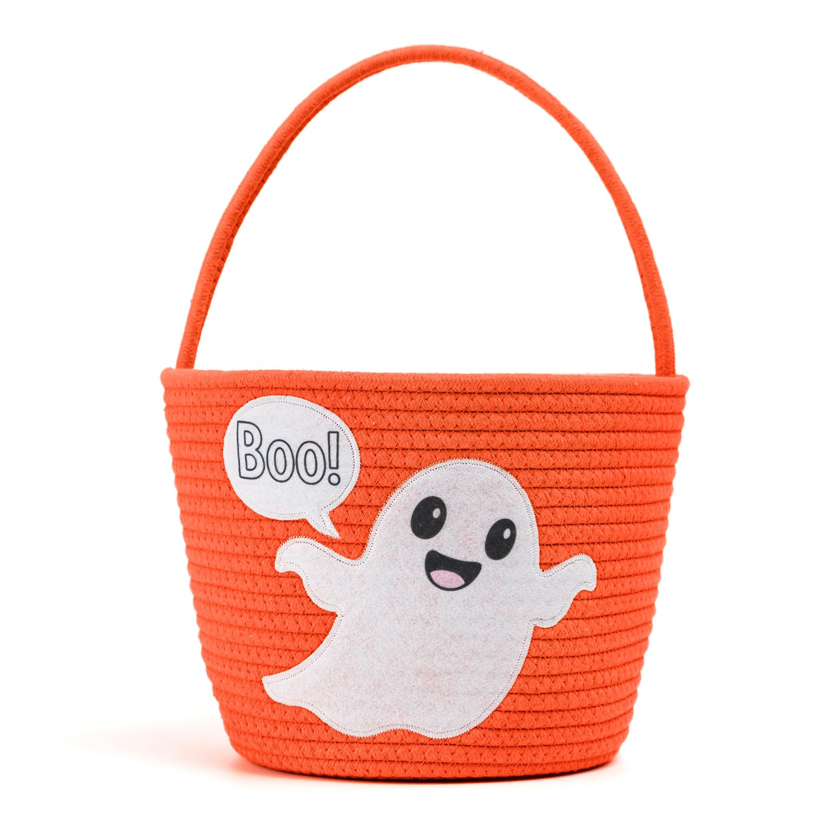 Halloween Basket Trick or Treat Bags,Woven Halloween Candy Bucket with Ghost Design,Holiday Party... | Amazon (US)