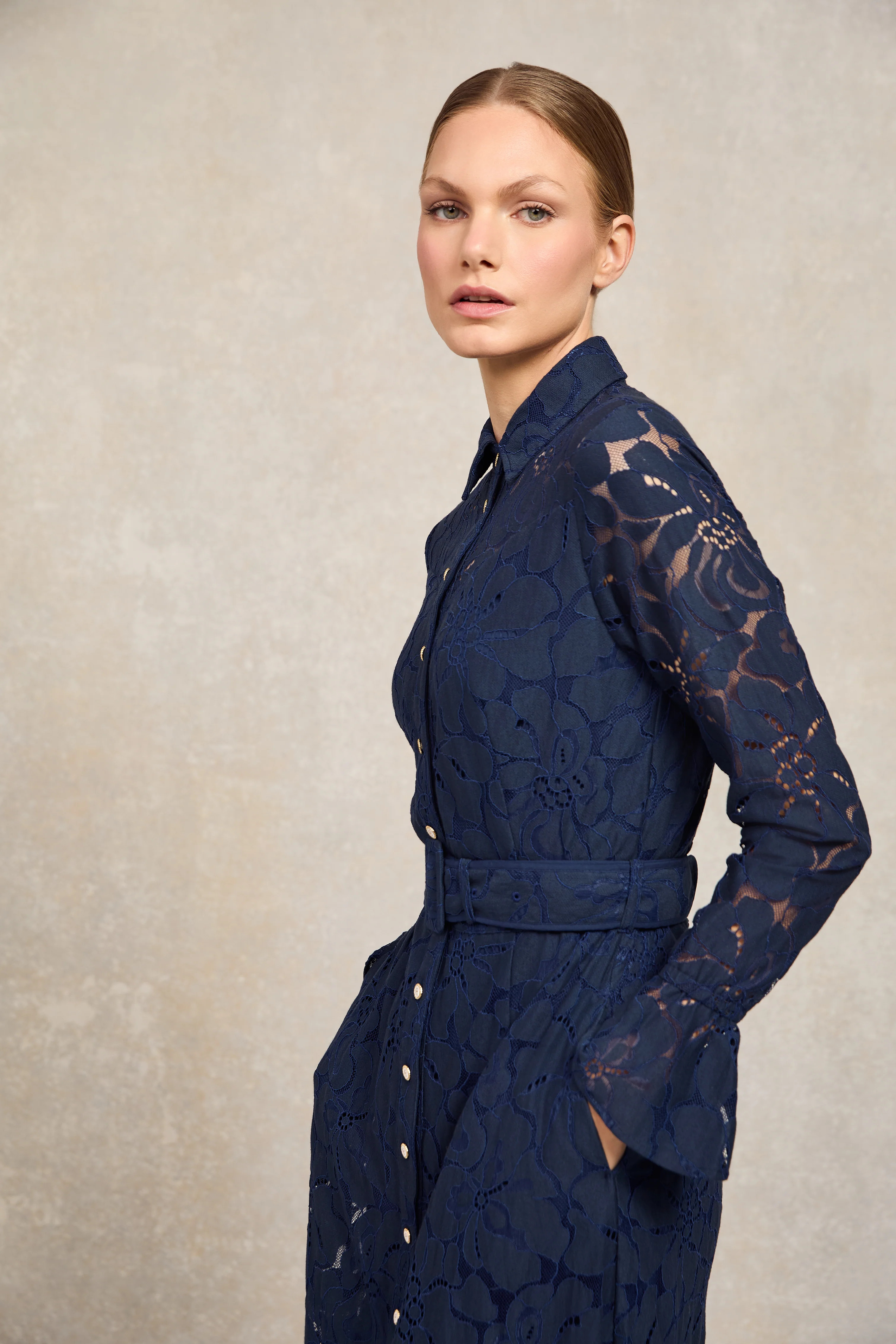 Annabel Lace Dress (Ink Navy) | Holland Cooper
