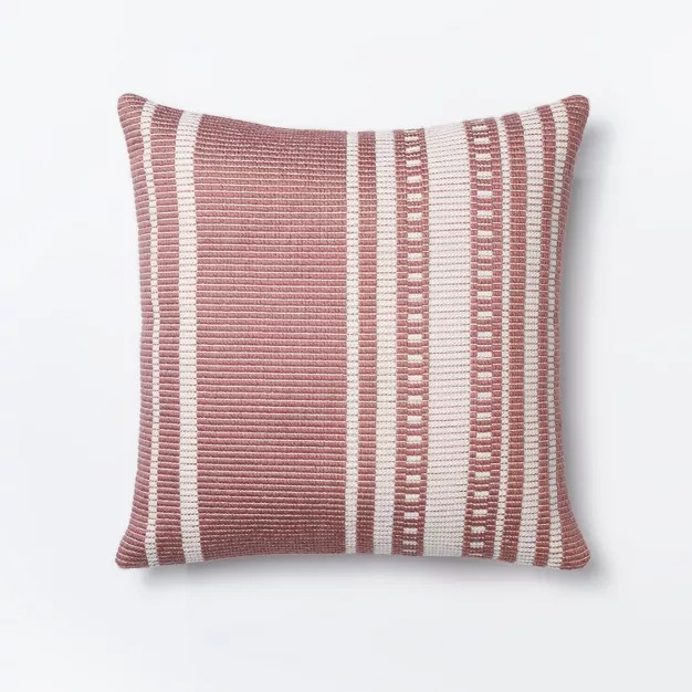 Woven Asymmetrical Striped Square Throw Pillow Mauve/Cream - Threshold™ designed with Studi... | Target