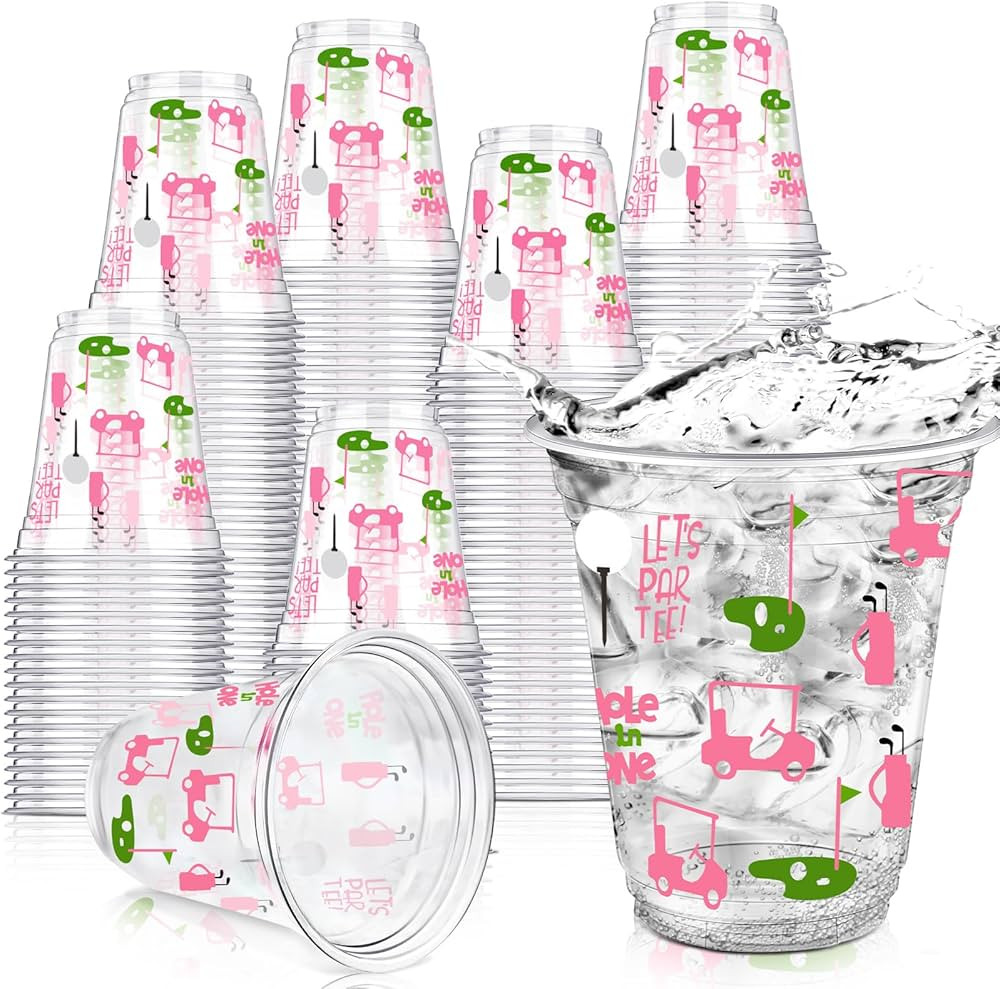 50 Pcs Masters Golf Ball Party Supplies Bulk Clear Plastic Cups 12oz Disposable Let's Par-tee for... | Amazon (US)