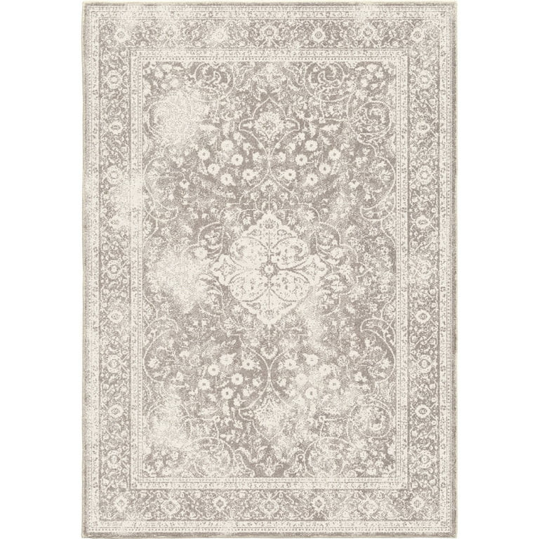 My Texas House Belmont 7'9" x 10'10" Gray Floral Indoor/Outdoor Rug | Walmart (US)