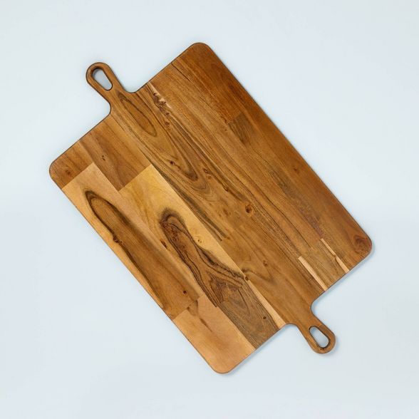 Large Double Handle Wood Serve Board Brown - Hearth & Hand™ with Magnolia | Target