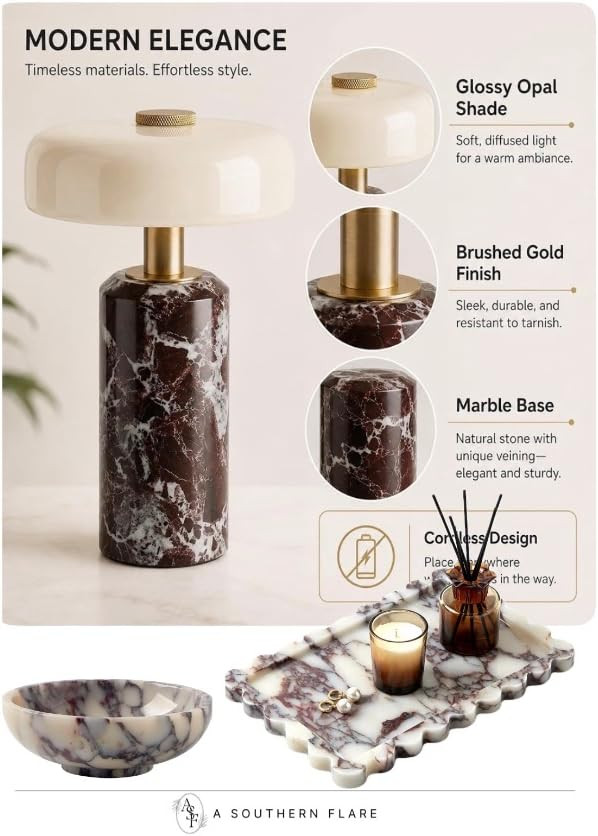 Adding these elegant marble lamps to your home is a game-changer. #HomeDecor #ElegantLighting | Amazon (US)