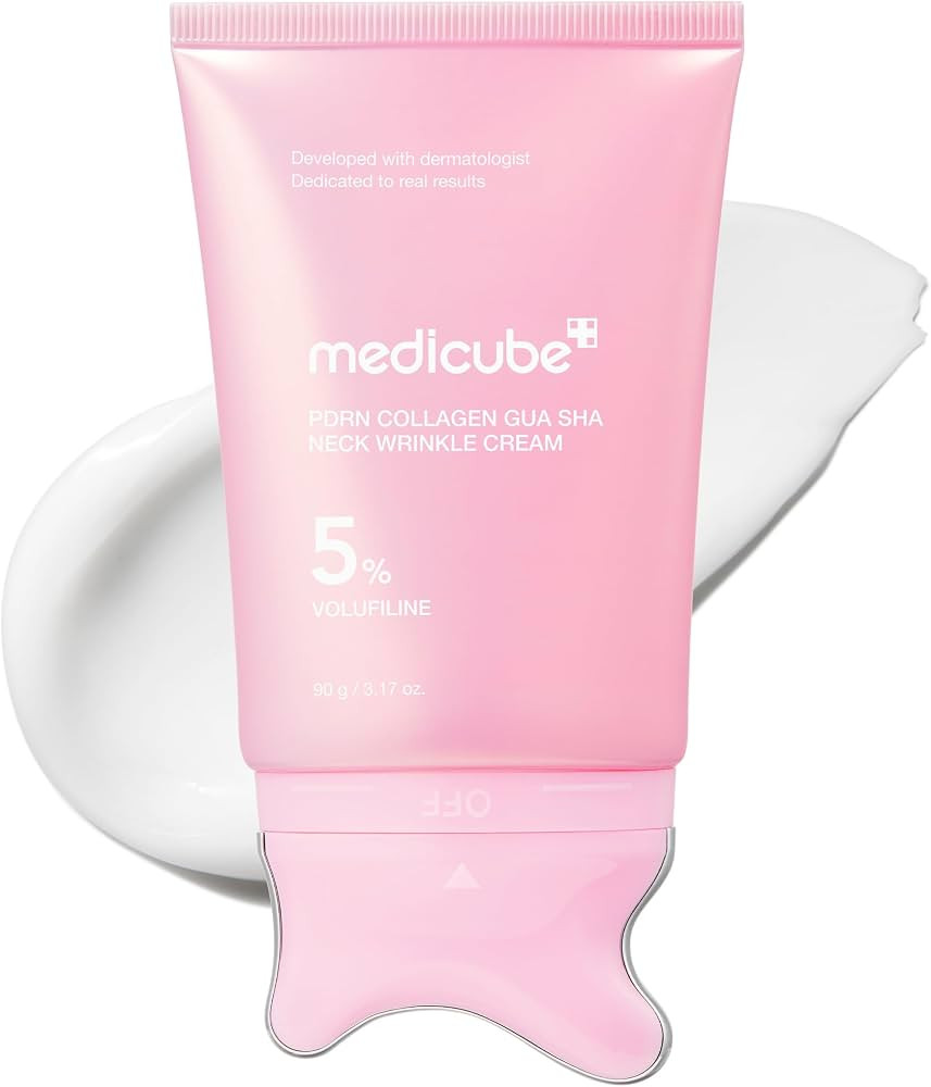 medicube PDRN Collagen Gua Sha Neck Wrinkle Cream - Firming, Contour Care     Built-In Gua Sha Ma... | Amazon (US)