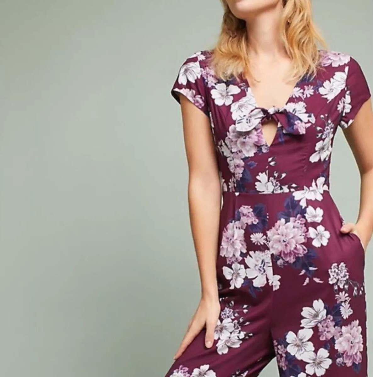 Anthropologie Yumi Kim First Class Floral Cutout Jumpsuit Size M | eBay US