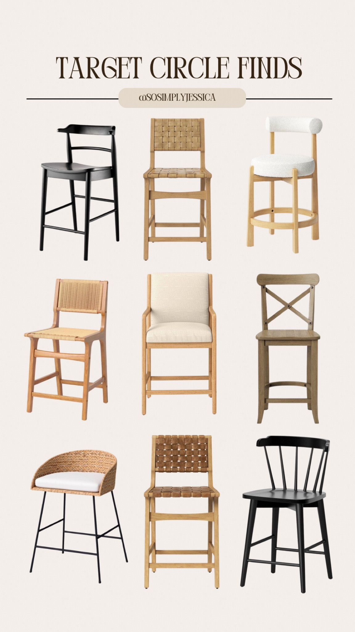 So many amazing prices! A mixture of bar and counter height stools.

Target, target circle, target home, target finds, kitchen bar stools, counter stools, affordable, home, sale 

#LTKHome #LTKSummerSales