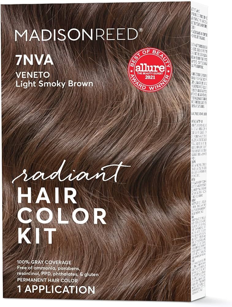Madison Reed Radiant Hair Color Kit, Light Smoky Brown for 100% Gray Coverage, Ammonia-Free, 7NVA... | Amazon (US)