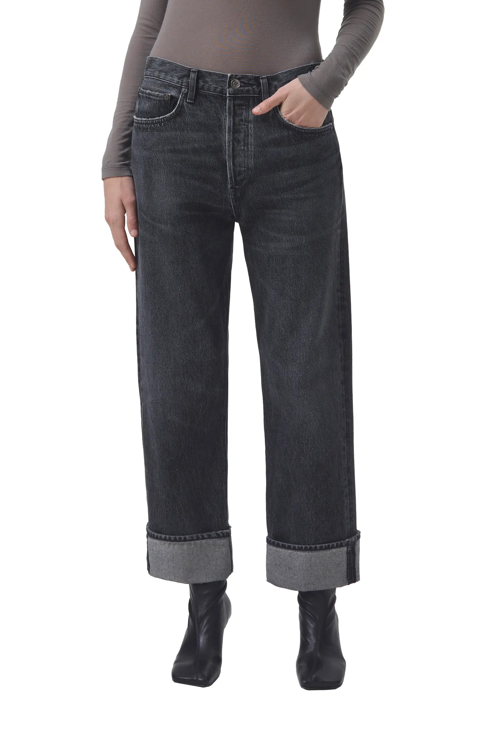 AGOLDE Fran Cuffed Organic Cotton Ankle Straight Leg Jeans | Nordstrom | Nordstrom