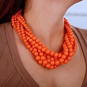 1920s Multilayer Twisted Beads Cluster Choker Necklace with Earrings | Amazon (US)