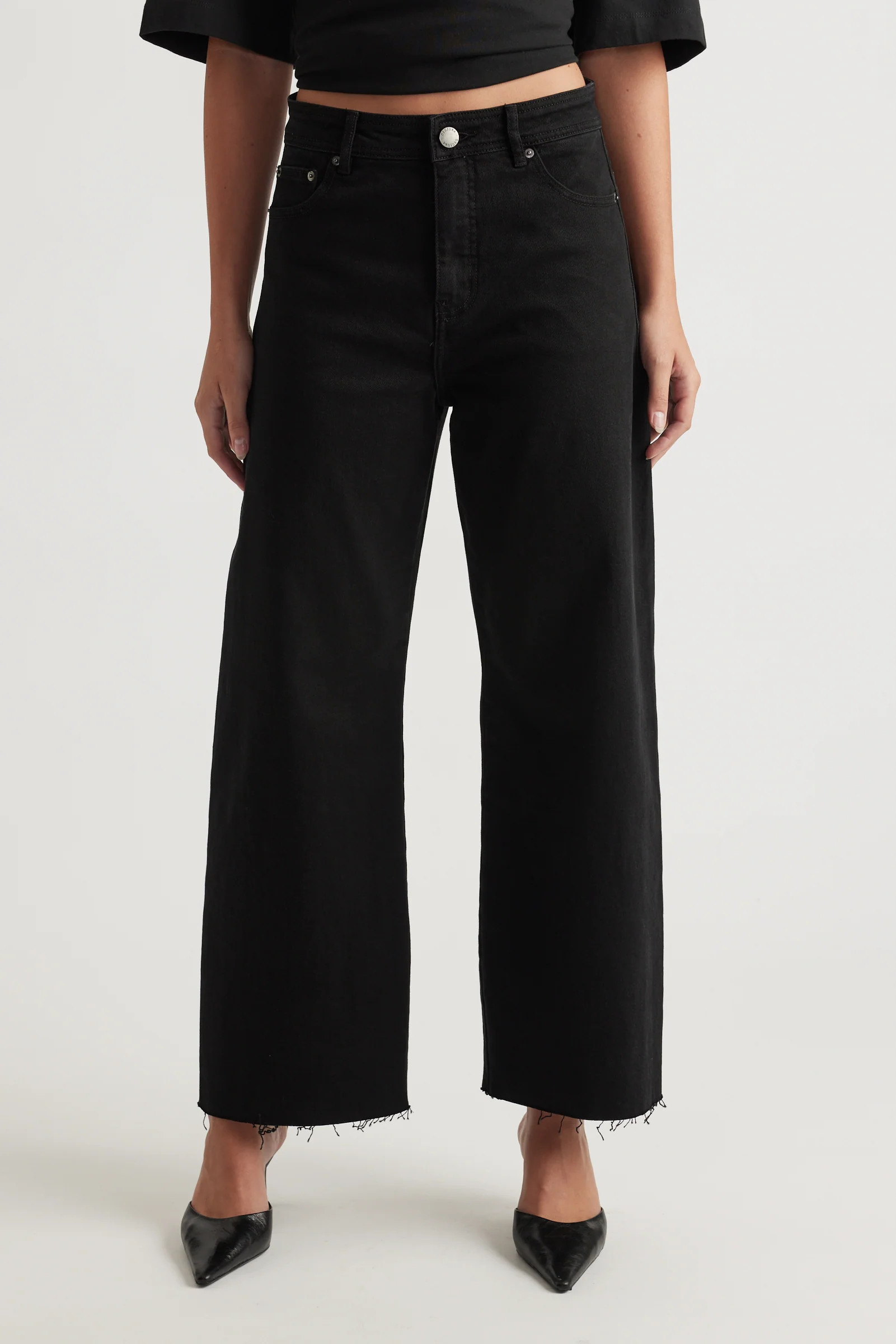 Tahni Wide Leg Jean - Black | DECJUBA