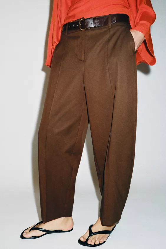BALLOON TROUSERS WITH BELT | Zara UK