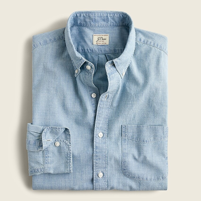 Organic cotton chambray shirt in five-year wash | J. Crew US