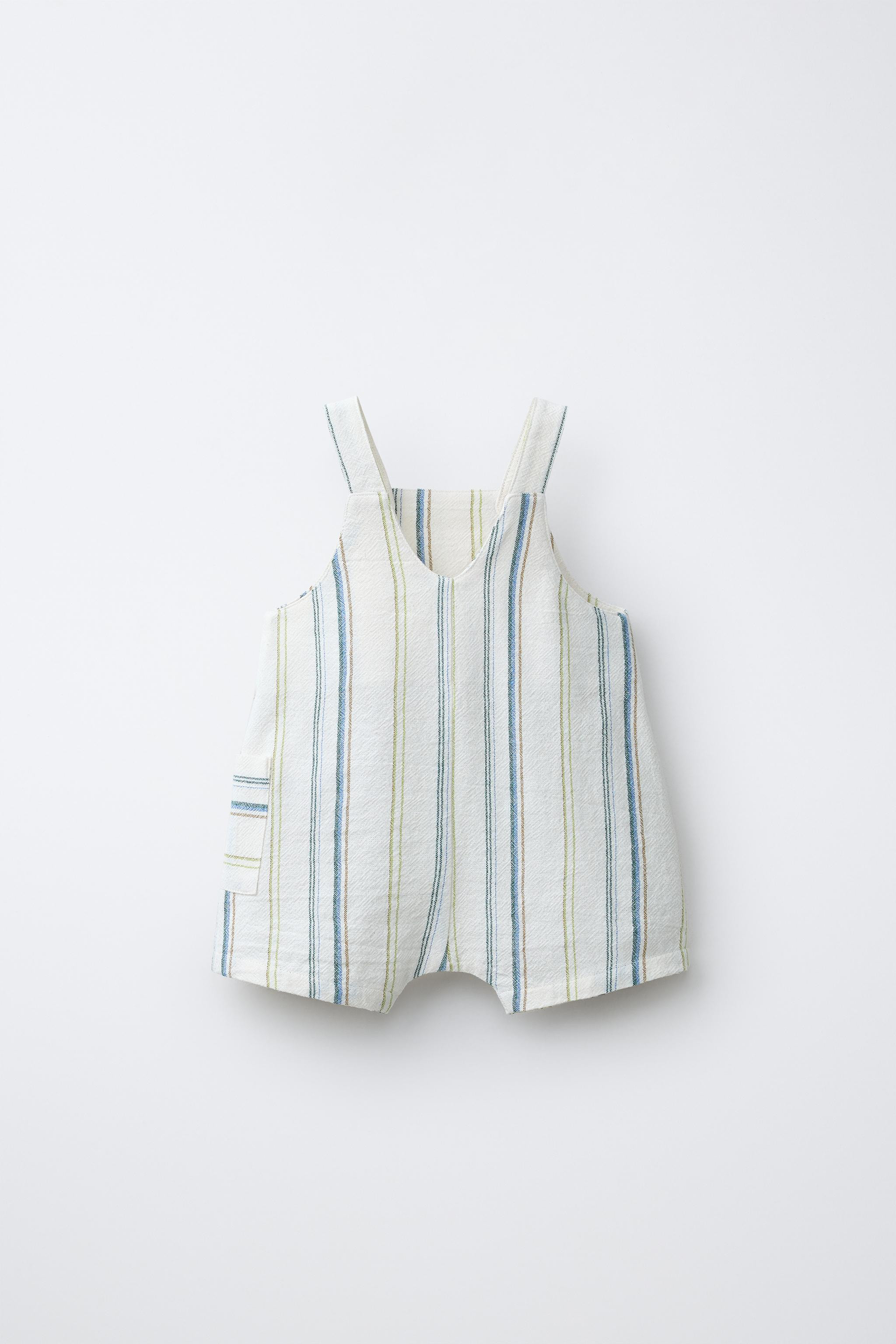 STRIPED OVERALL SHORTS | Zara US