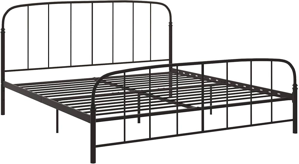 DHP Lafayette Metal Platform Bed with Rustic Style Curved Headboard and Footboard, Adustable Base... | Amazon (US)