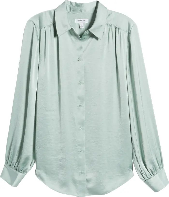 Nordstrom Textured Shirred Button-Up Shirt | Nordstrom | Nordstrom