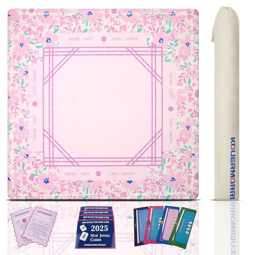 Pink Mahjong Mat set for Table,32.6 * 32.6 Inch with 4Playing Instructions,2Tile Mixer,4Line Finder.Anti Slip and Silent,Wateproof for Mahjong/Poker/Board Games/Card Games/Dominoes,mahjong accessories | Amazon (US)
