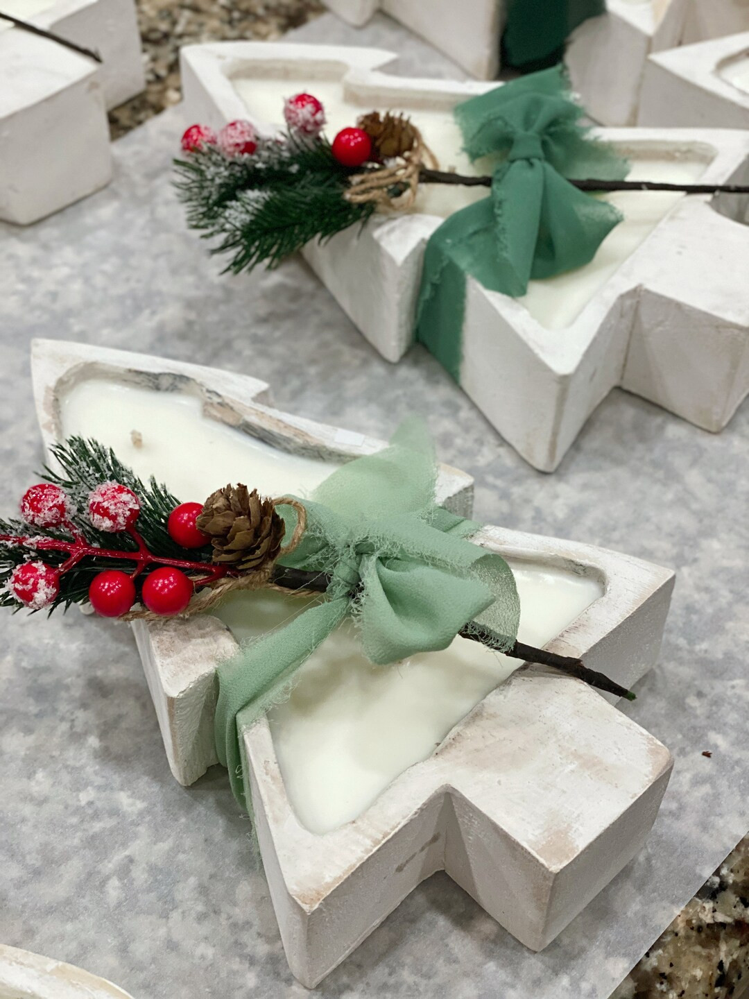 Christmas Tree Shape Dough Bowl Scented Candle - Etsy | Etsy (US)