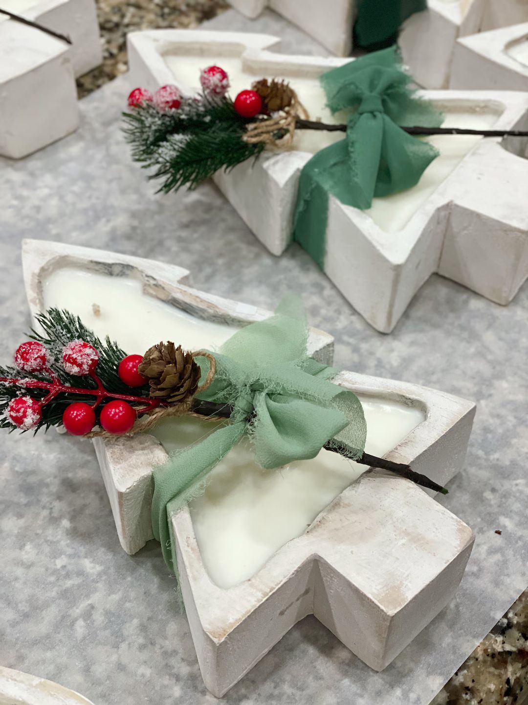Christmas Tree Shape Dough Bowl Scented Candle - Etsy | Etsy (US)