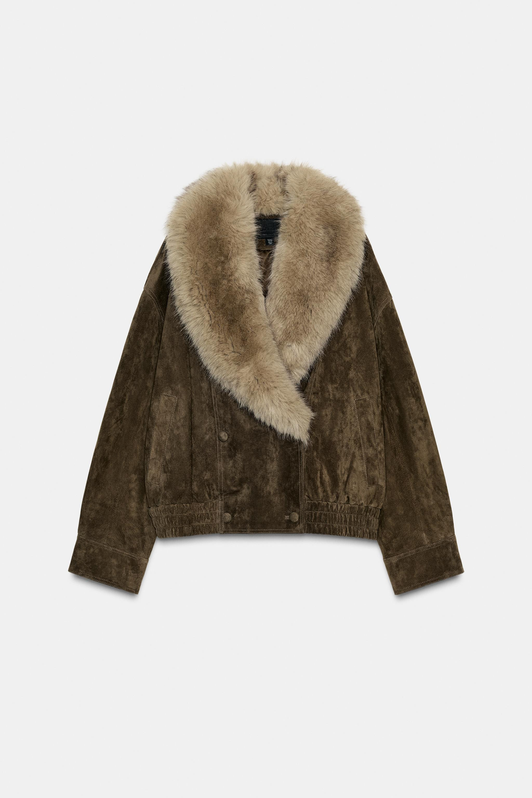100% FUR SUEDE LEATHER JACKET | Zara US