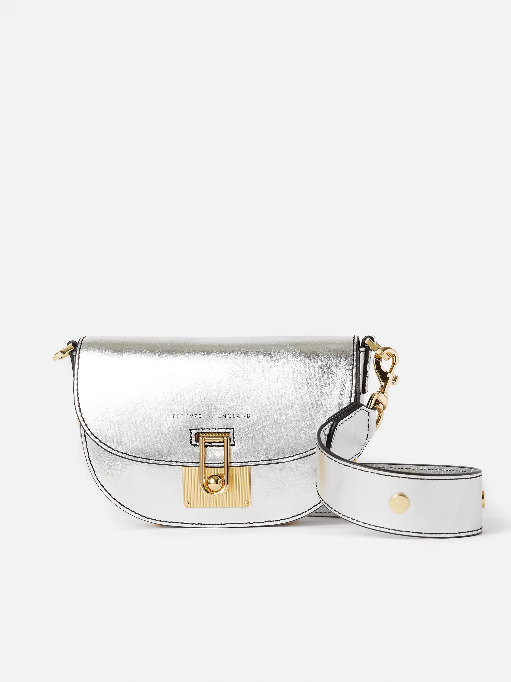 Denbigh Studded Leather Bag | Silver | Jigsaw (UK)