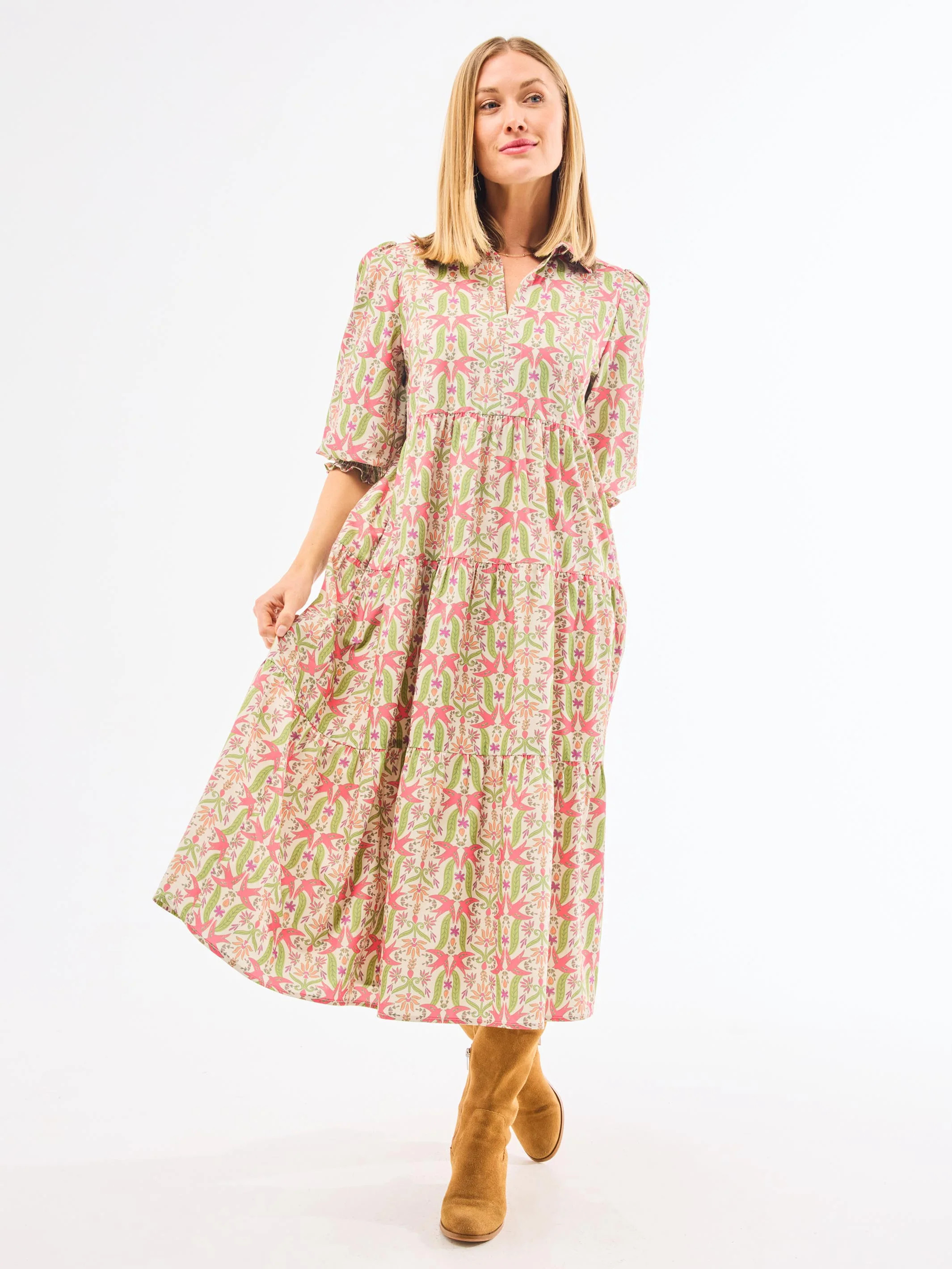 Eleanor Dress | Gossemar Wings Coral | Mary Square