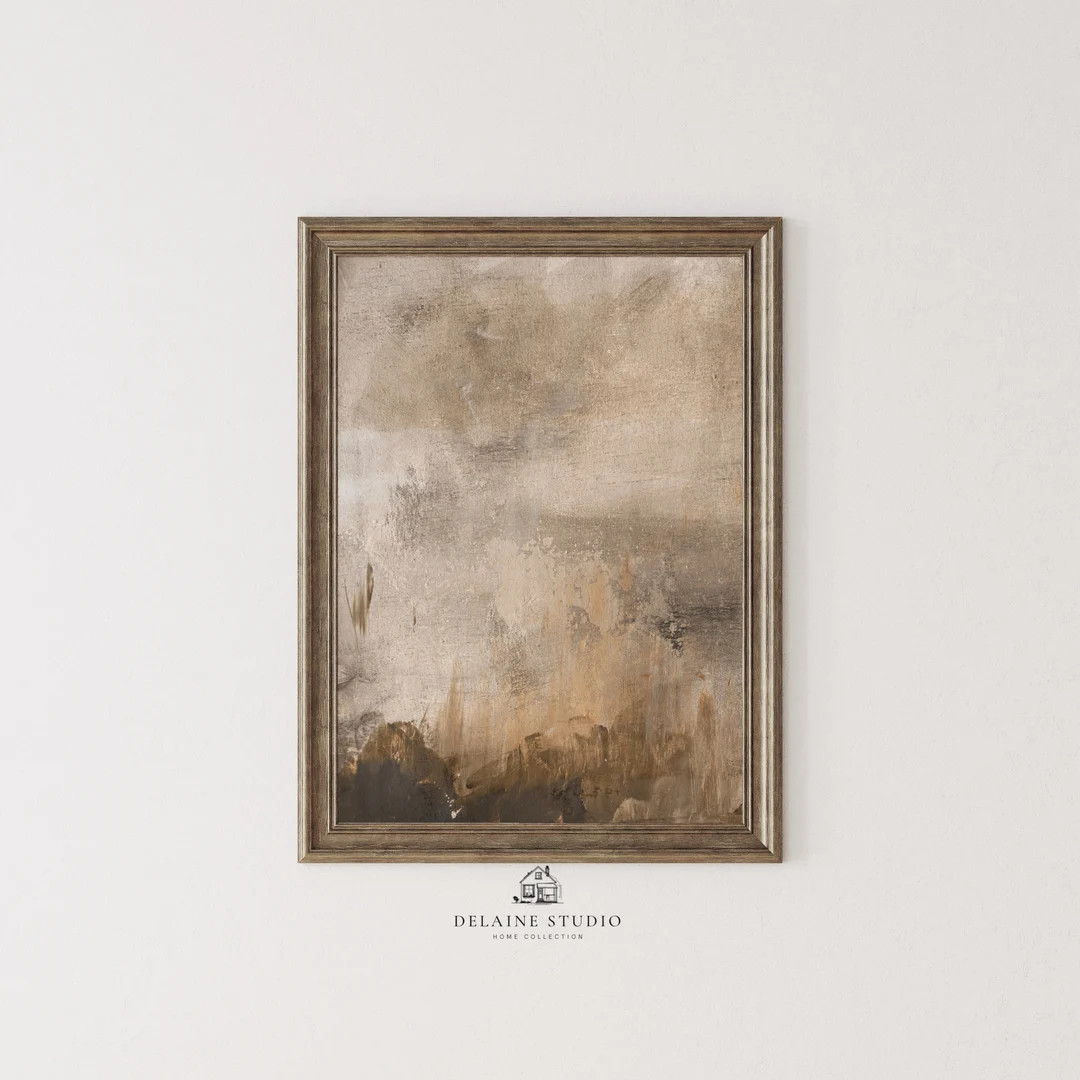 Neutral Beige Abstract Art Farmhouse Minimal Decor DIGITAL DOWNLOAD Printable Art - Etsy | Etsy (US)