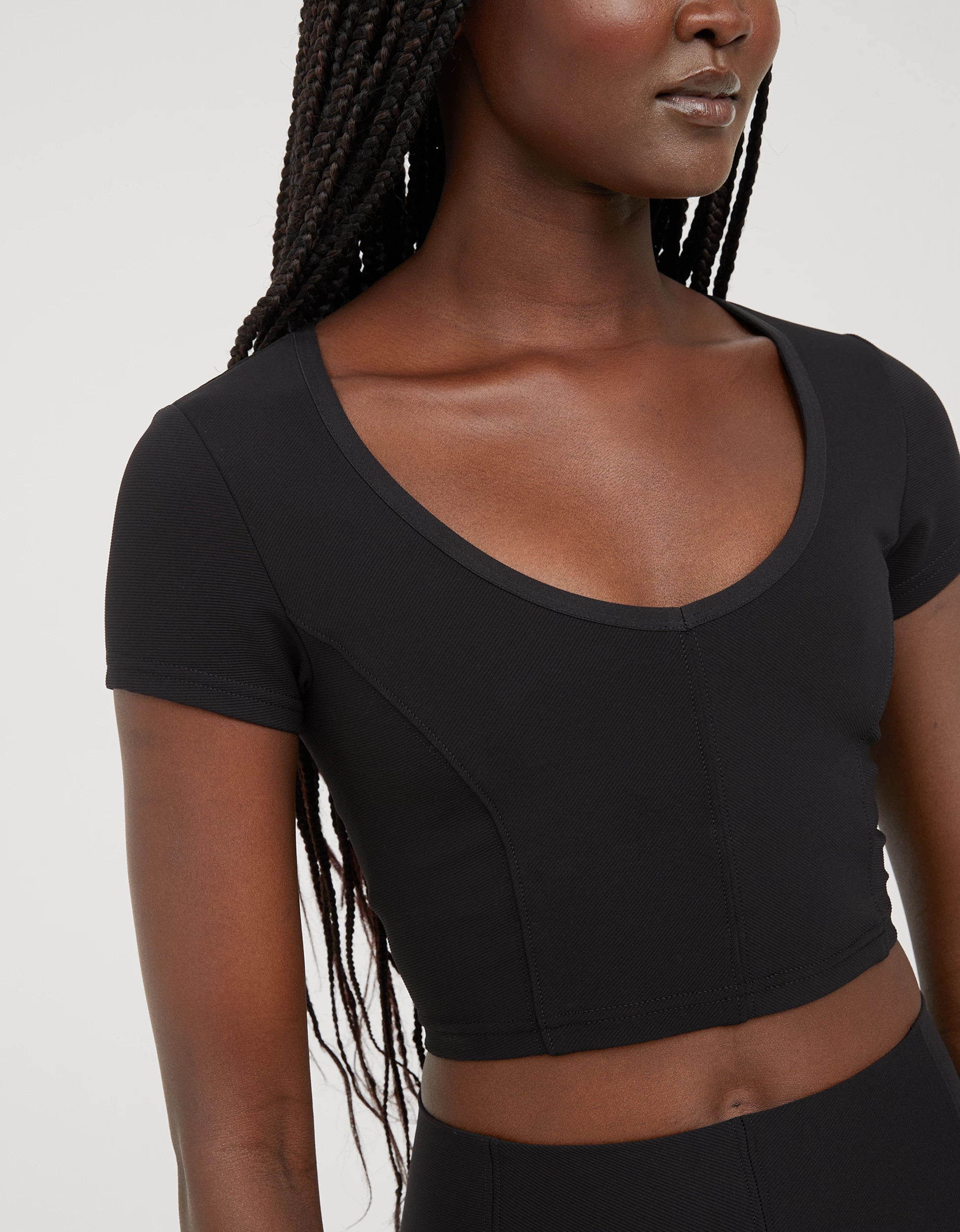 OFFLINE By Aerie Goals Ribbed V Neck T-Shirt | Aerie