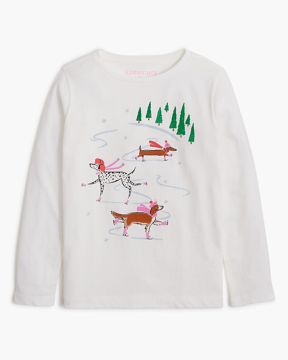 Girls' long-sleeve skating dogs graphic tee | J.Crew Factory