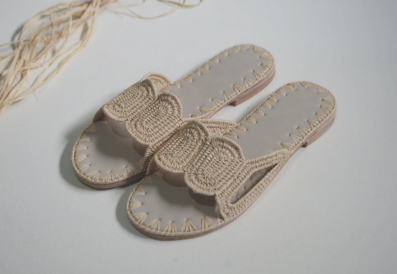 Moroccan handmade shoes made of natural raffia,  and soles real leather. ziraffia | Etsy (US)