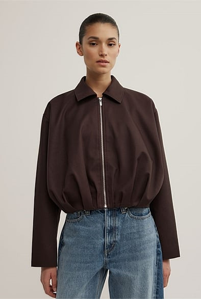 Gathered Hem Bomber Jacket | Witchery (AU)
