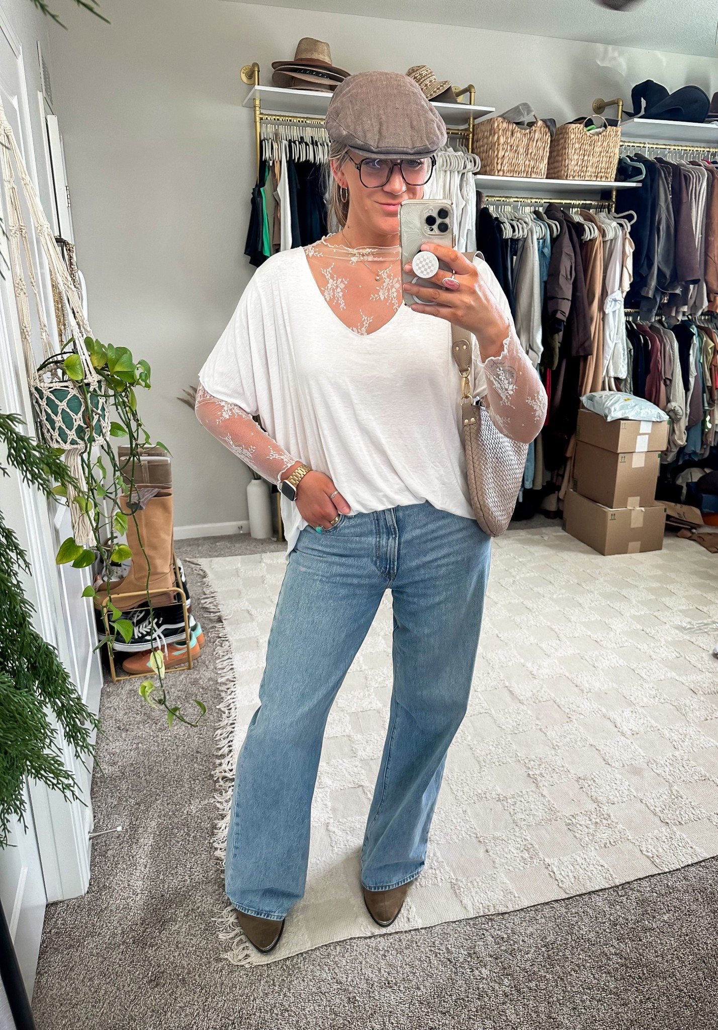 Today’s ootd 
Large lace top (FP has longer arms!) tee is old linked similar, 31x34 jeans, 11 booties 

#LTKOver40 #LTKTall #LTKootd