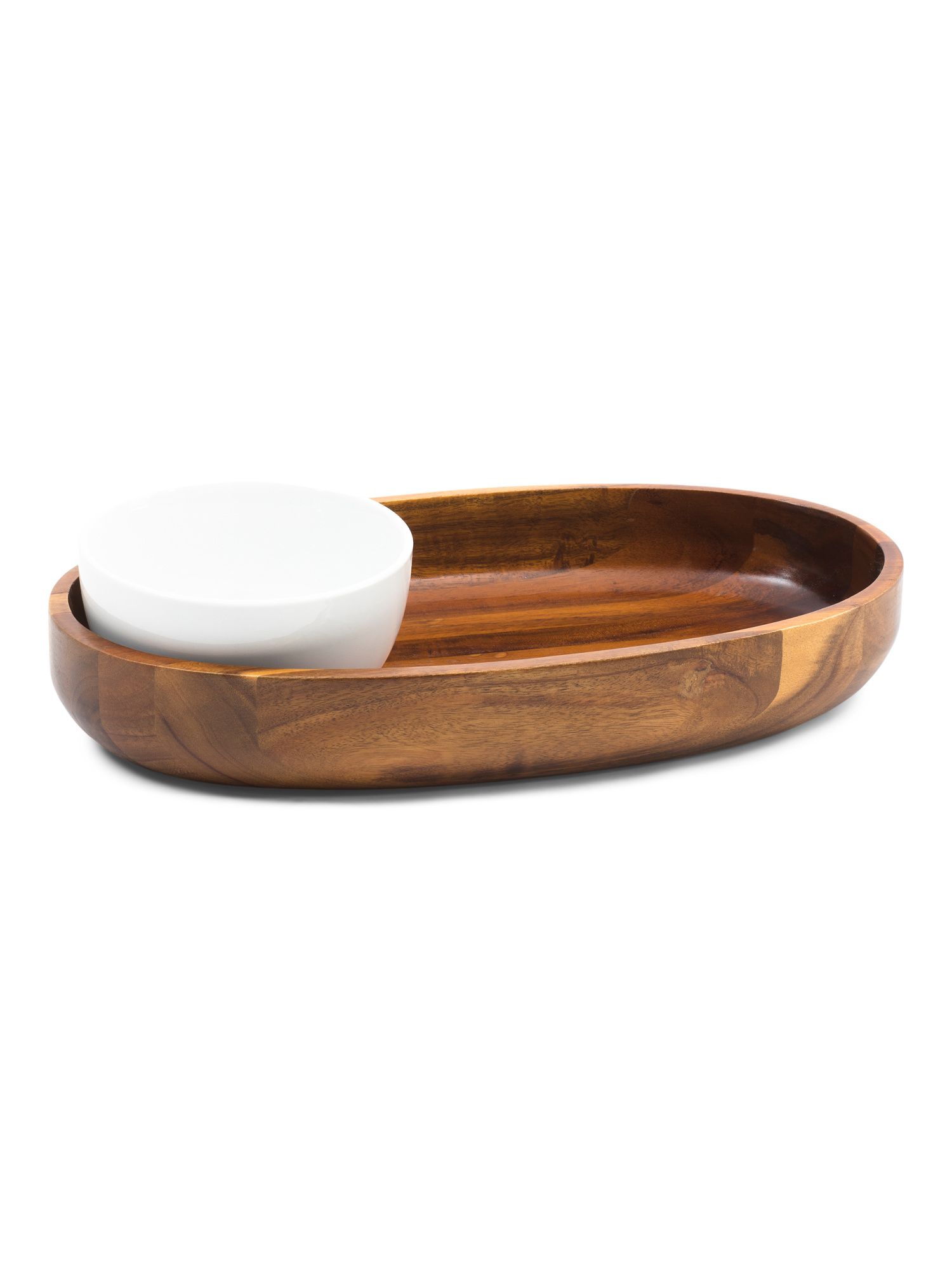 2pc Wood And Ceramic Chip And Dip Set | TJ Maxx