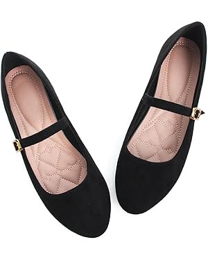 LUXINYU Women's Slip on Flats,Classy Round Toe Solid Classic Mary Jane Ballet Dance Shoes Soft Co... | Amazon (US)
