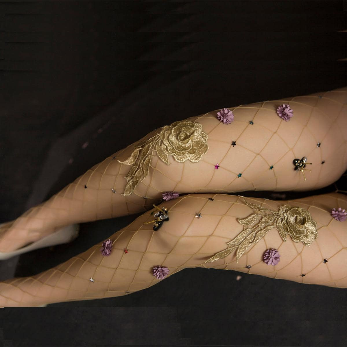 Floral Decor  Fishnet Tights | SHEIN