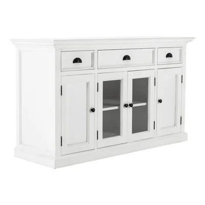 White Accent Cabinet With Glass Doors | Wayfair North America