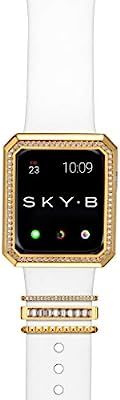 SKYB Deco Halo Apple Watch Case with NYC Watch Band Charms and Silicone Sports Band Set - 18K Yel... | Amazon (US)
