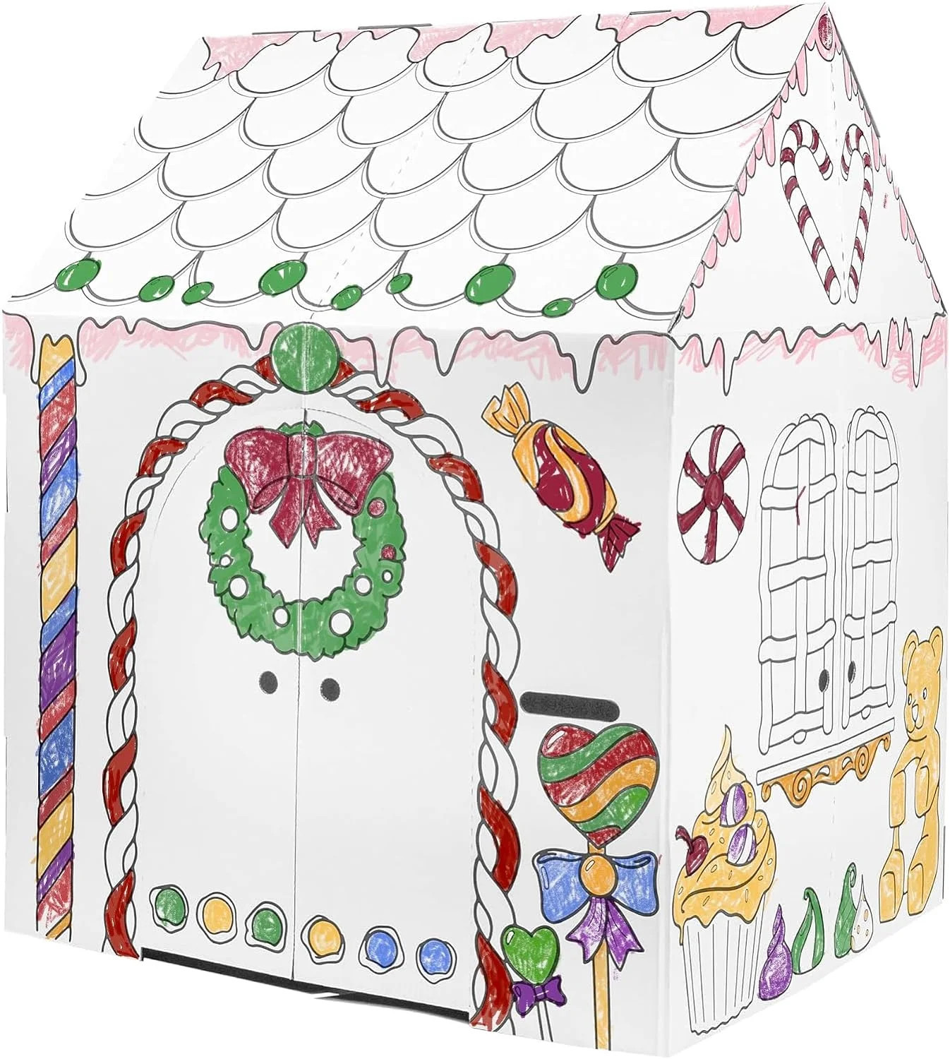 Easy Playhouse BIG KIT - Gingerbread Arts & Crafts Cardboard Play House for Kids 3 and up - EASY ... | Walmart (US)