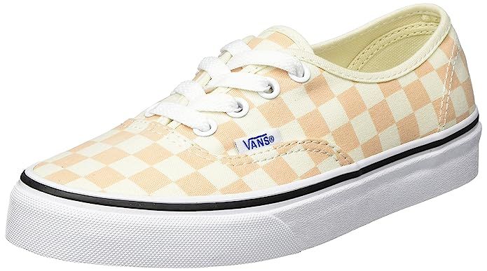 Vans Unisex Authentic (Checkerboard) Apricot Ice/Classic White VN0A38EMQ8K Skate Shoes | Amazon (US)