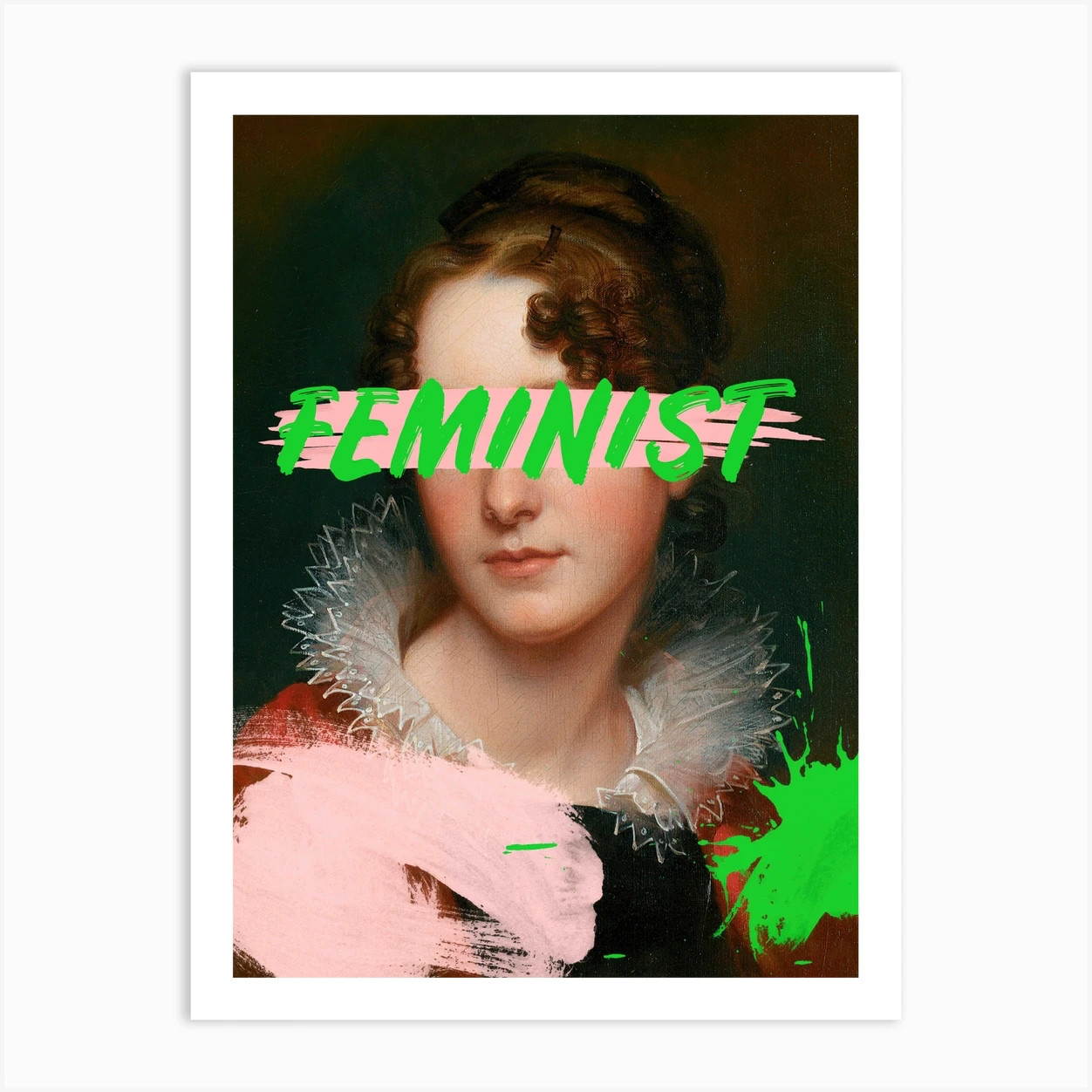 Feminist Lime Black &Pink Art Print | Fy! (UK)